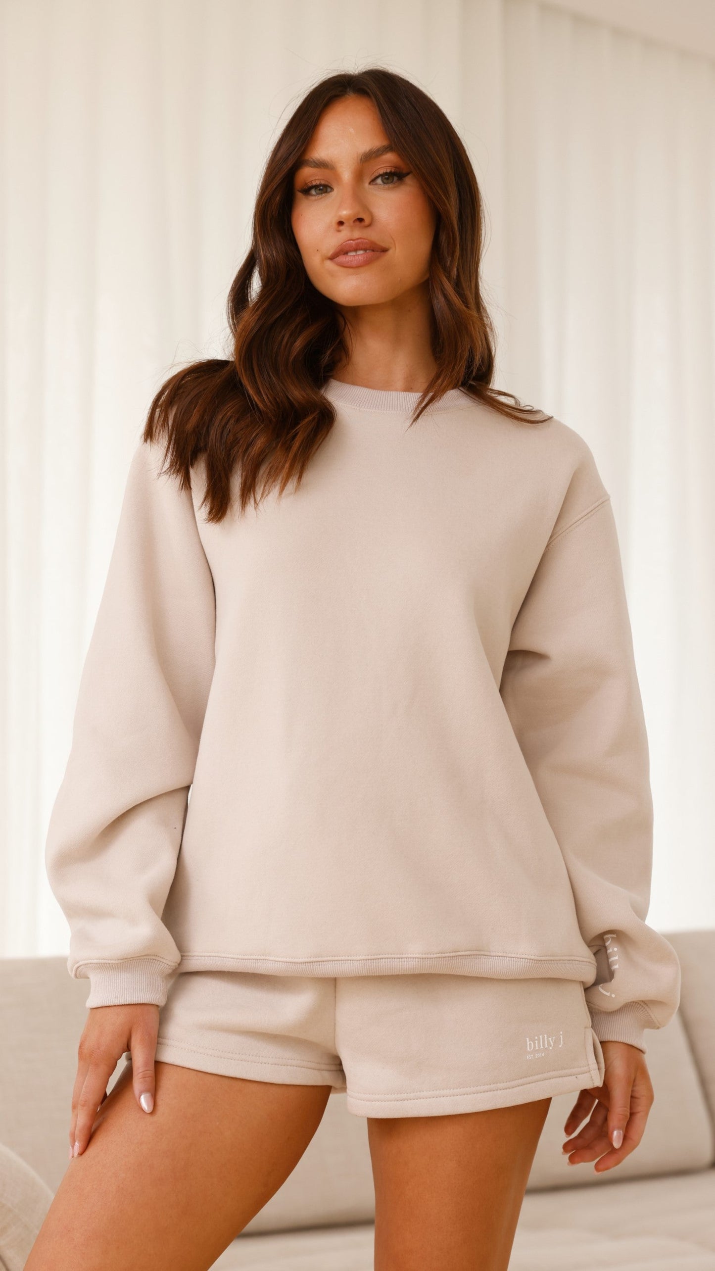 Billy J Crewneck Jumper - Beige