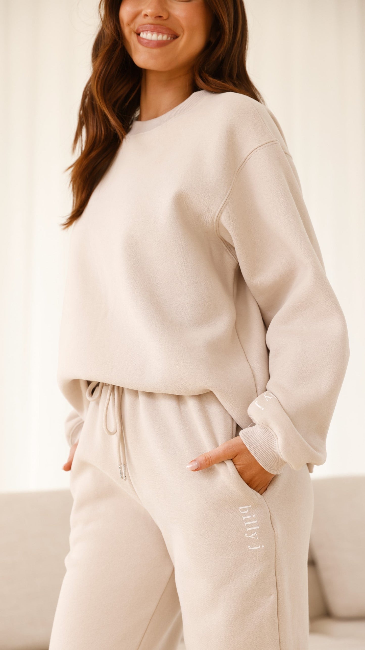 Billy J Crewneck Jumper - Beige
