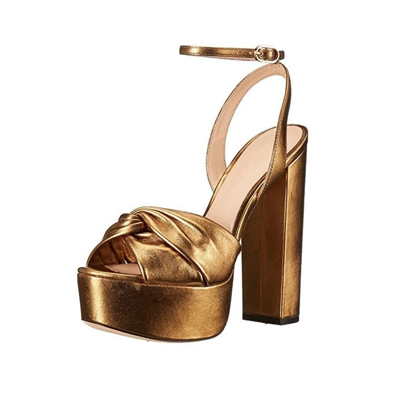 Gold Goddess Ankle Strap Sandals