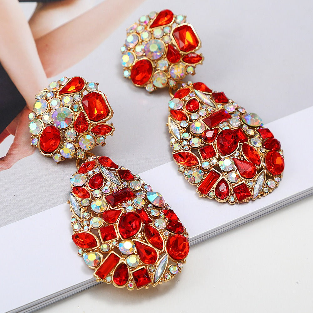 Water Drop Crystal Pendant Earrings