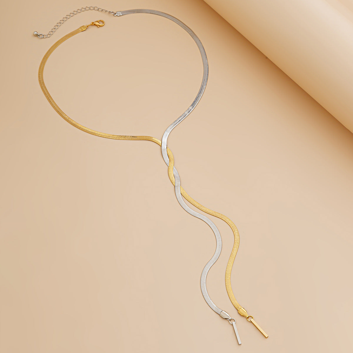 Woven Flat Snake Chain Necklace