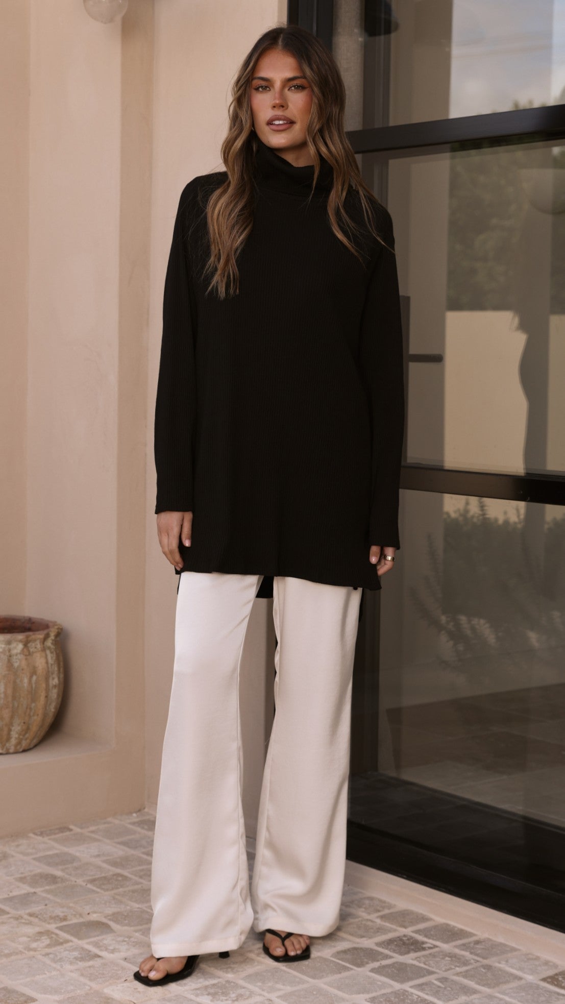 Ravio Oversized Rib Knit - Black