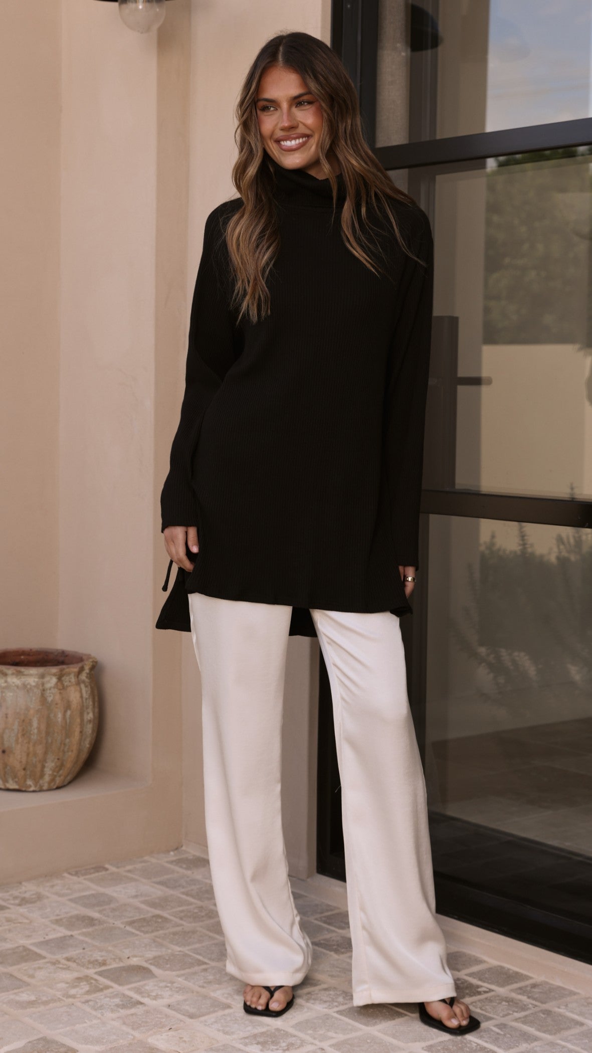 Ravio Oversized Rib Knit - Black