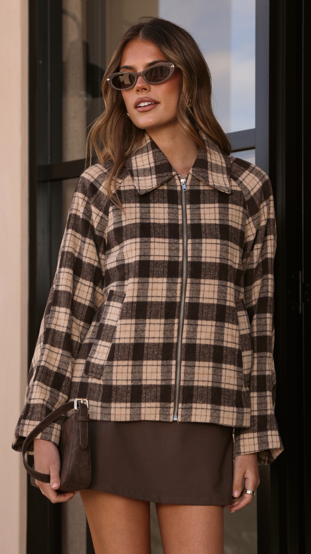 MVN Adrianna Jacket - Brown Plaid