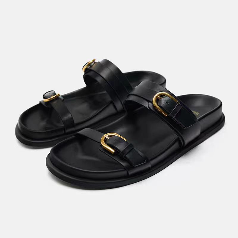 Open Toe Buckle Beach Sandals
