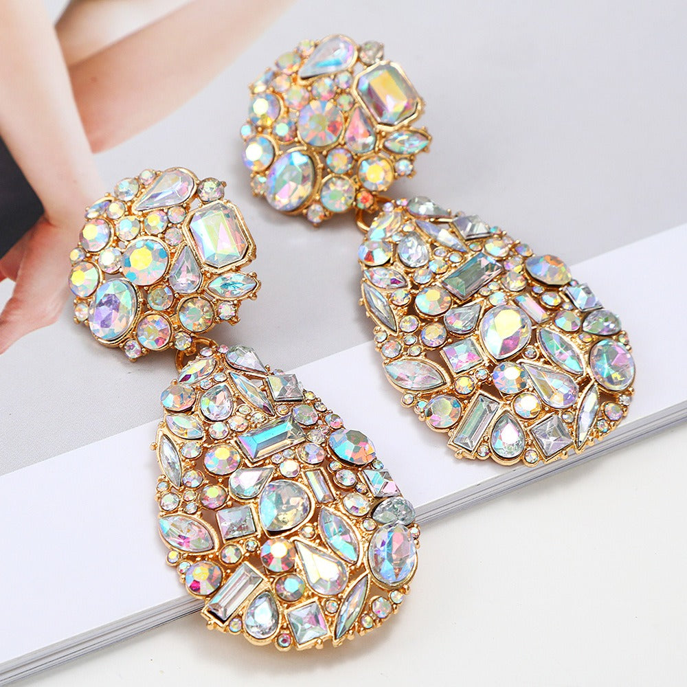 Water Drop Crystal Pendant Earrings
