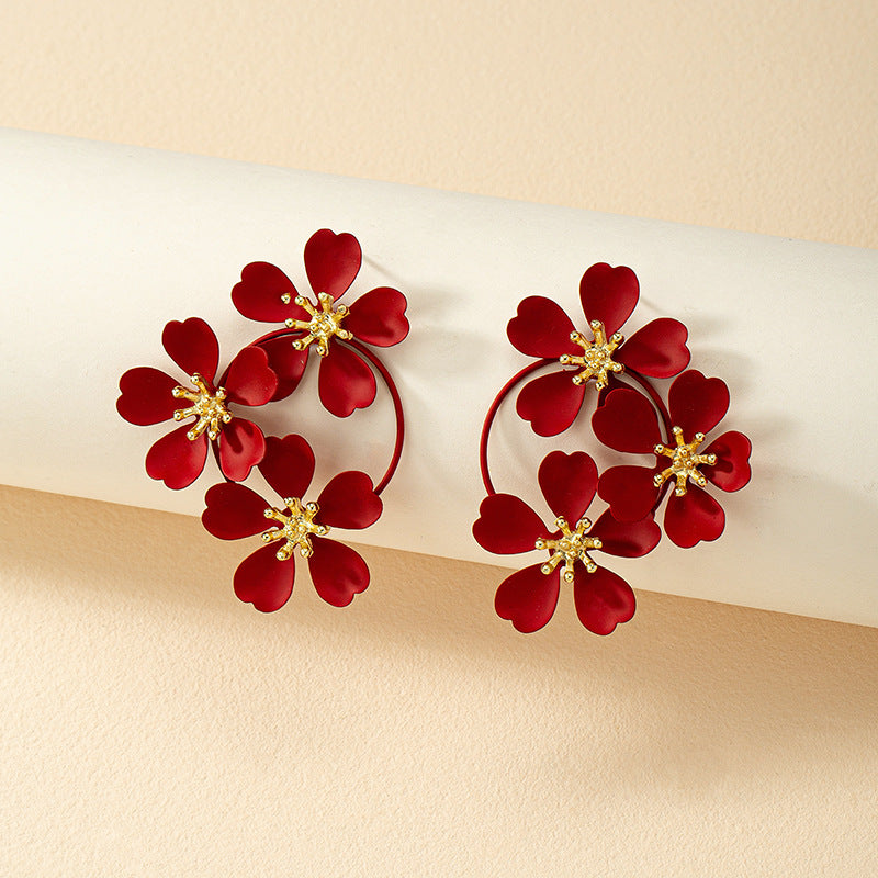 Vintage Flower Winter Earrings