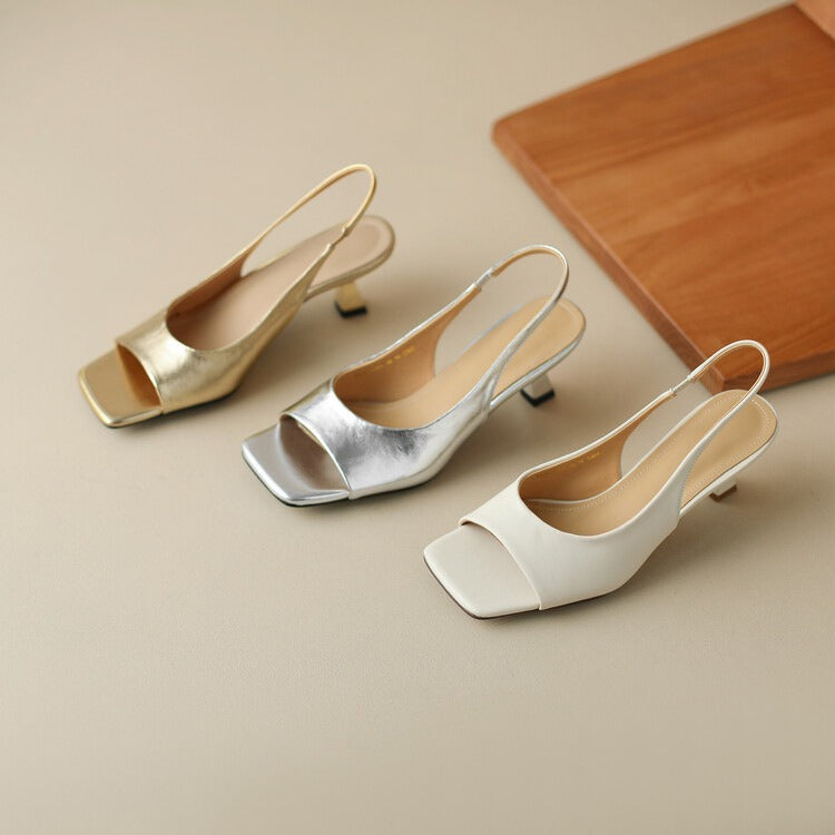 Open Toe Stiletto Slingback Sandals
