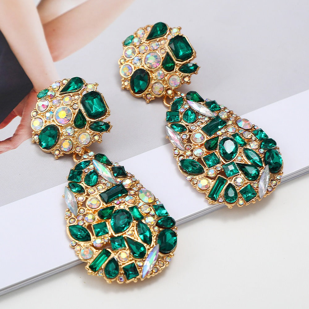 Water Drop Crystal Pendant Earrings