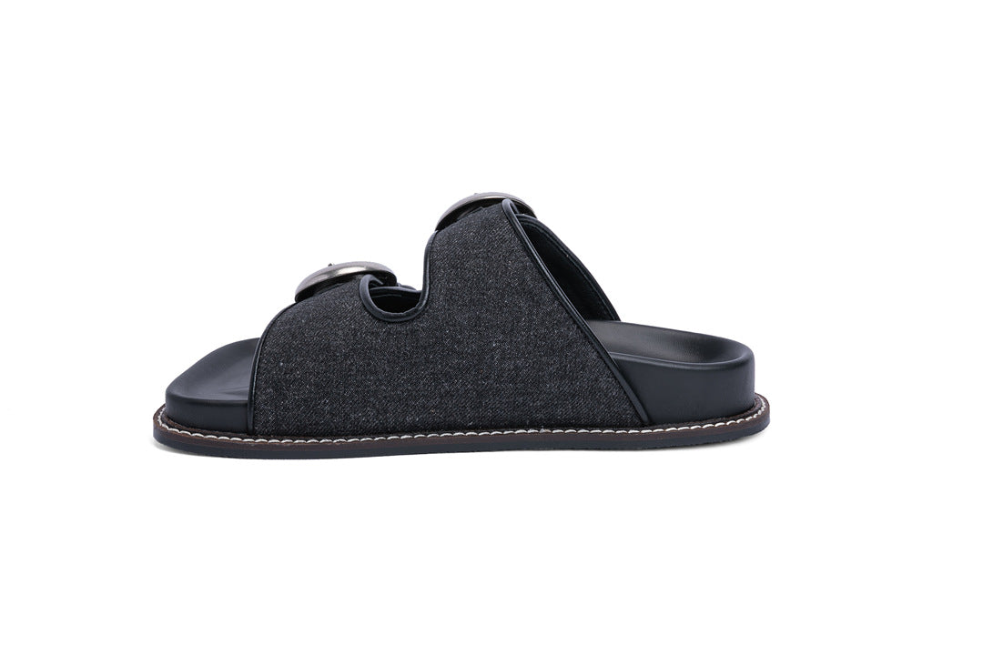 Casual Denim One-Line Beach Sandals