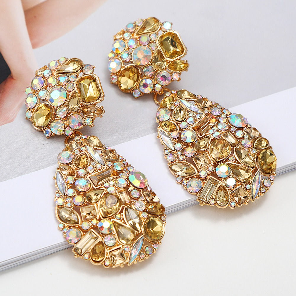 Water Drop Crystal Pendant Earrings