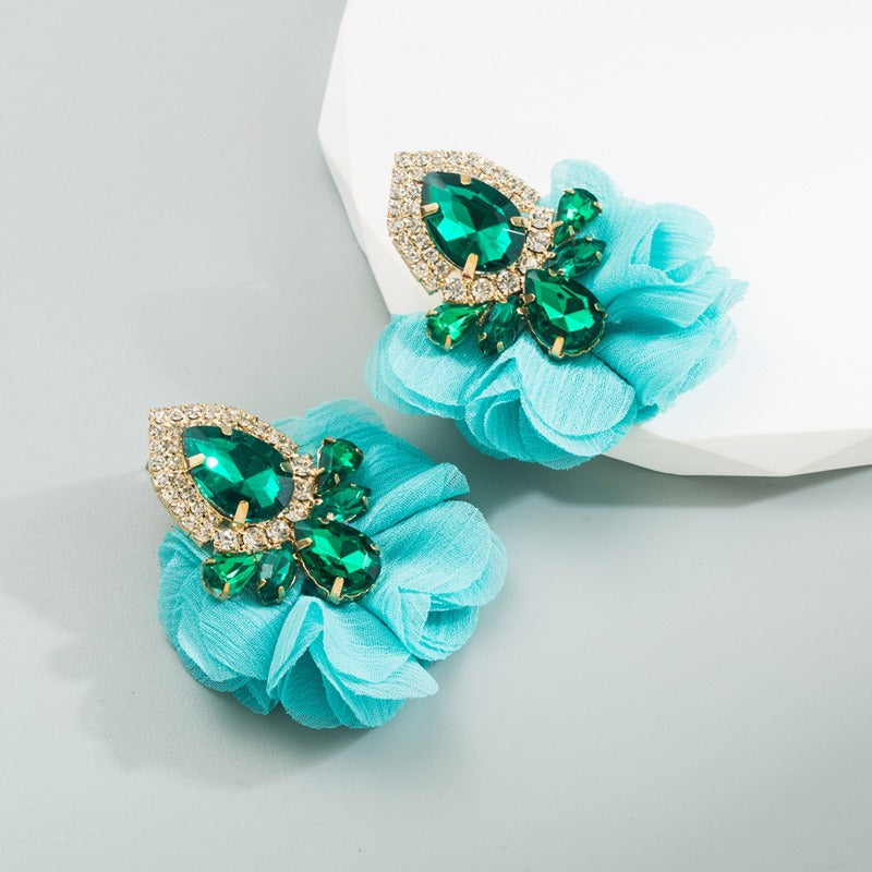 Retro Lace Diamond Studded Earrings