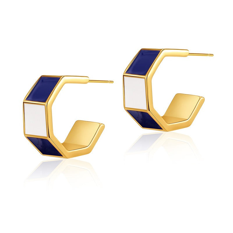 Vintage Drip Oil Stud Earrings