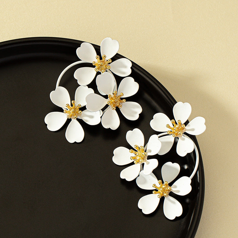 Vintage Flower Winter Earrings