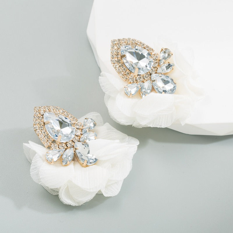 Retro Lace Diamond Studded Earrings