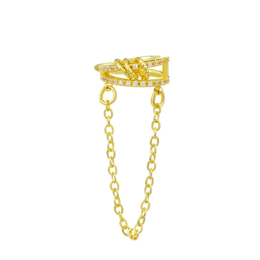 Geometric Hoop Ear Bone Clip Earrings
