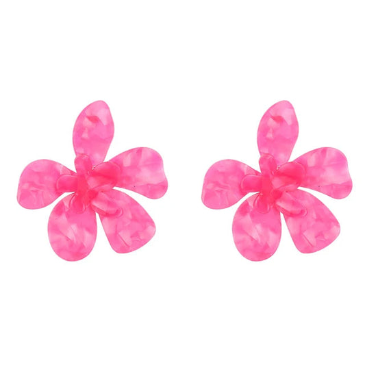 Acrylic Large Flower Earrings