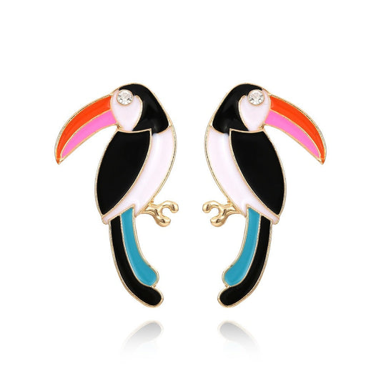 Retro Big Billed Bird Earrings