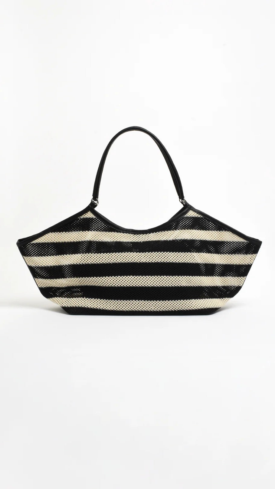 Sporty Weave Tote - Black/Natural