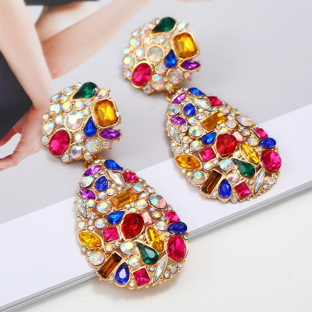 Water Drop Crystal Pendant Earrings