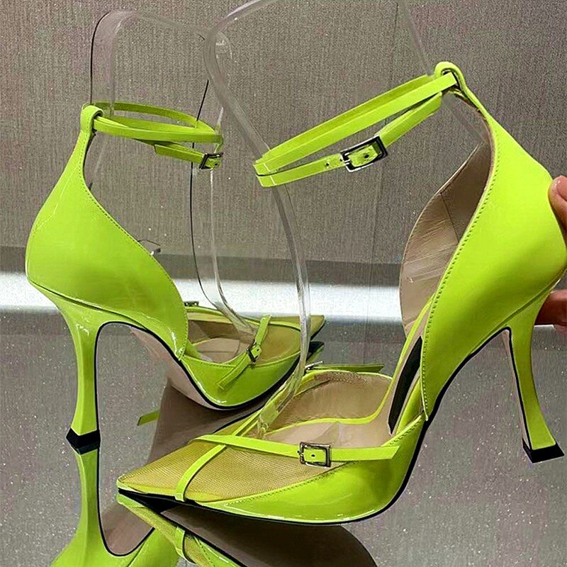 Cross Strap Mesh Party Sandals