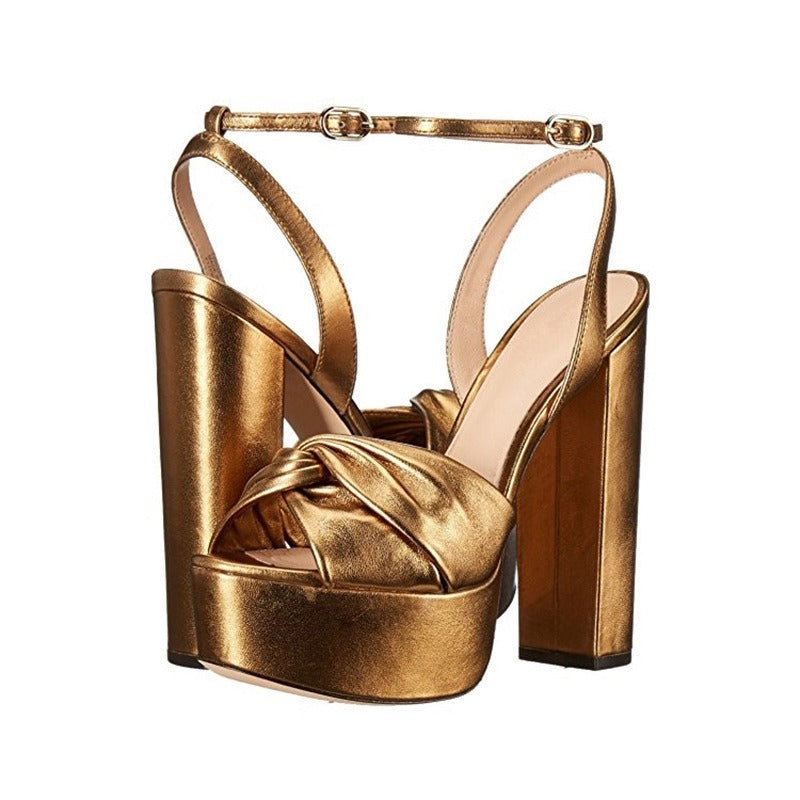 Gold Goddess Ankle Strap Sandals