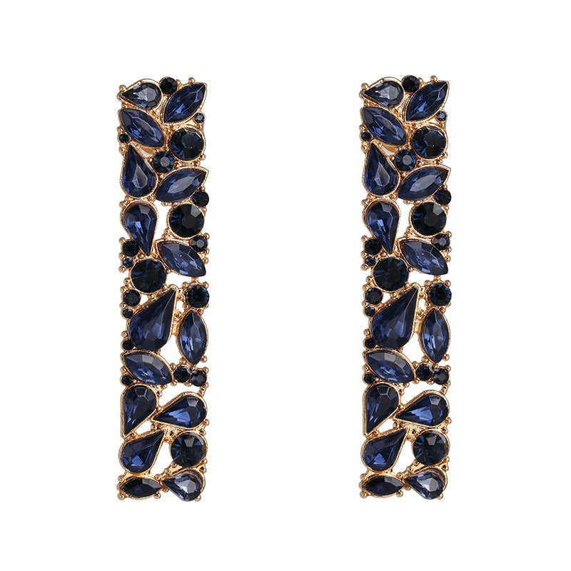 Retro Geometric Rhinestone Earrings