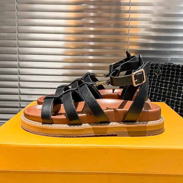 Open Toe Flat Platform Rome Sandals