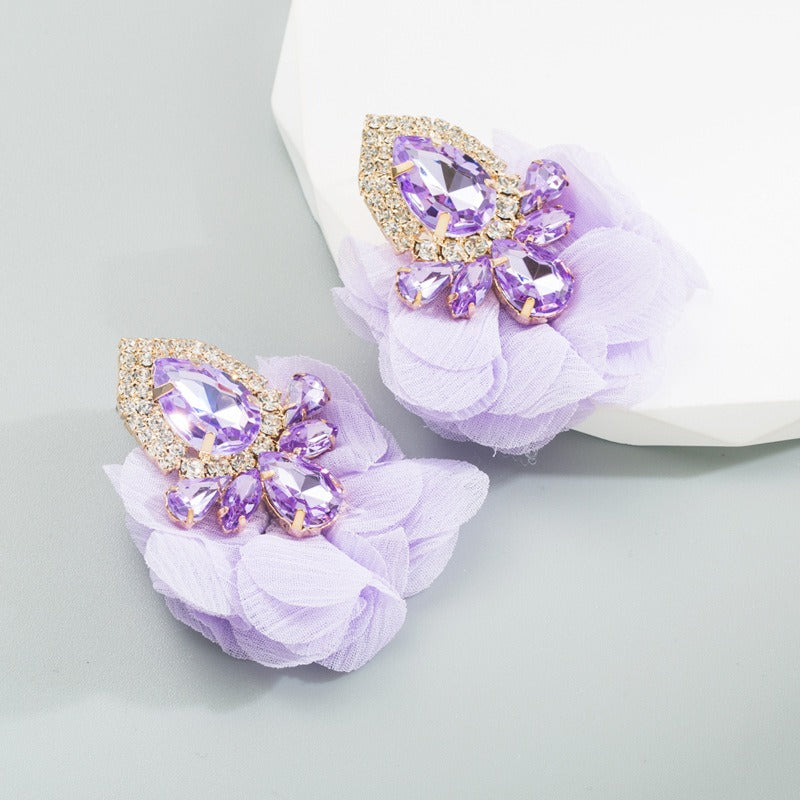 Retro Lace Diamond Studded Earrings