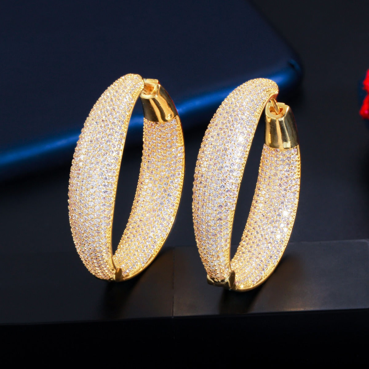 Round Micro-Paved Zircon Earrings