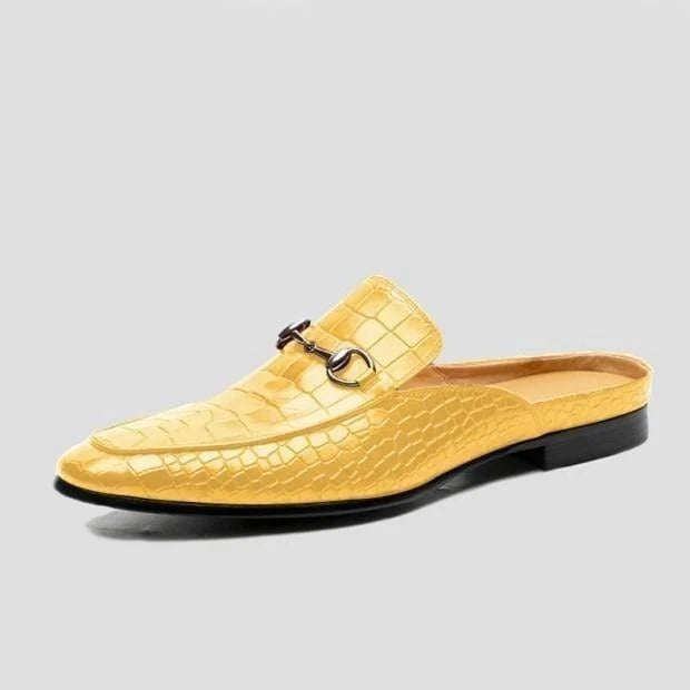 Croc Pattern Half Loafers