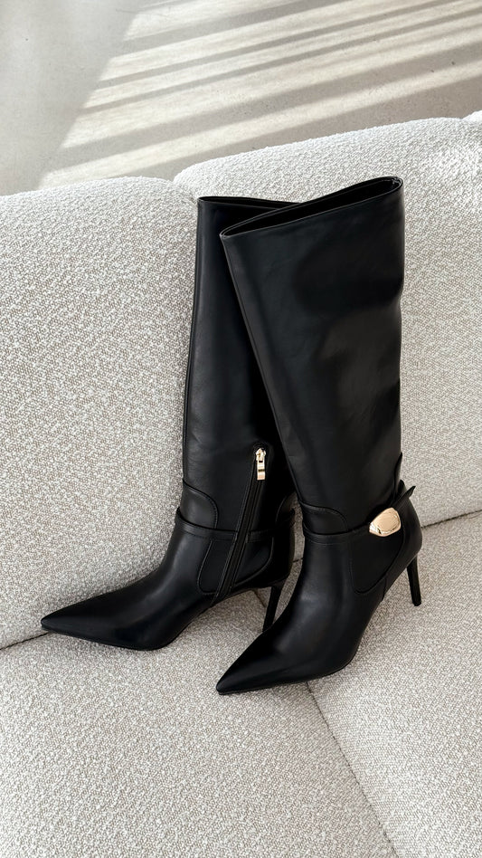 Druella Heeled Boot - Black