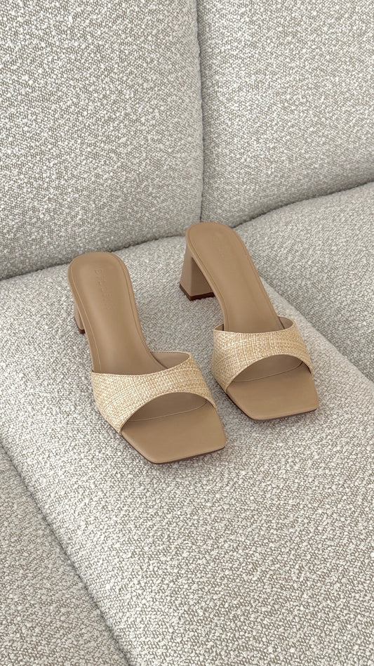 Freda Heel - Natural Raffia