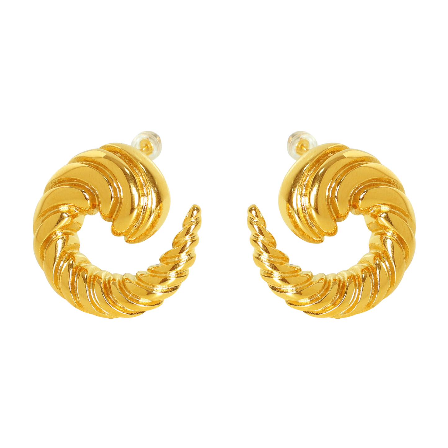 Spiral Titanium Steel Stud Earrings