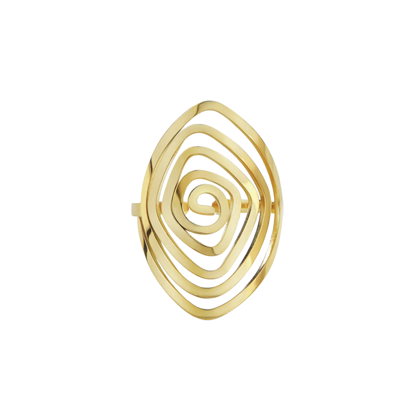 Spiral Maze Stainless Steel Ring