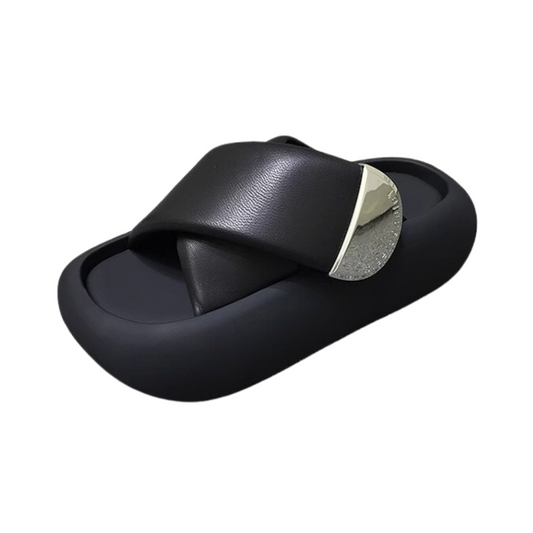 Cross Straps Thick Bottom Slippers