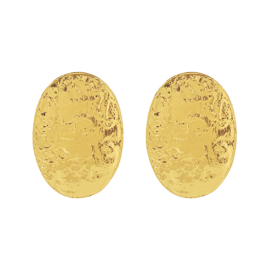 Classic Textured Oval Earrings