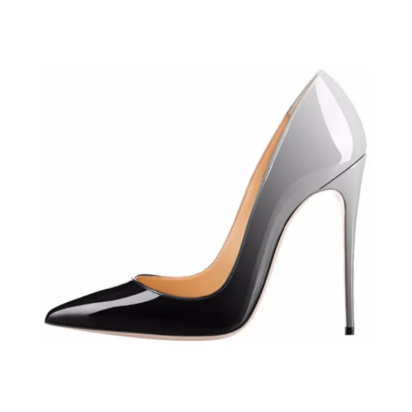 Gradient Faux Leather Pointed-Toe Shoes