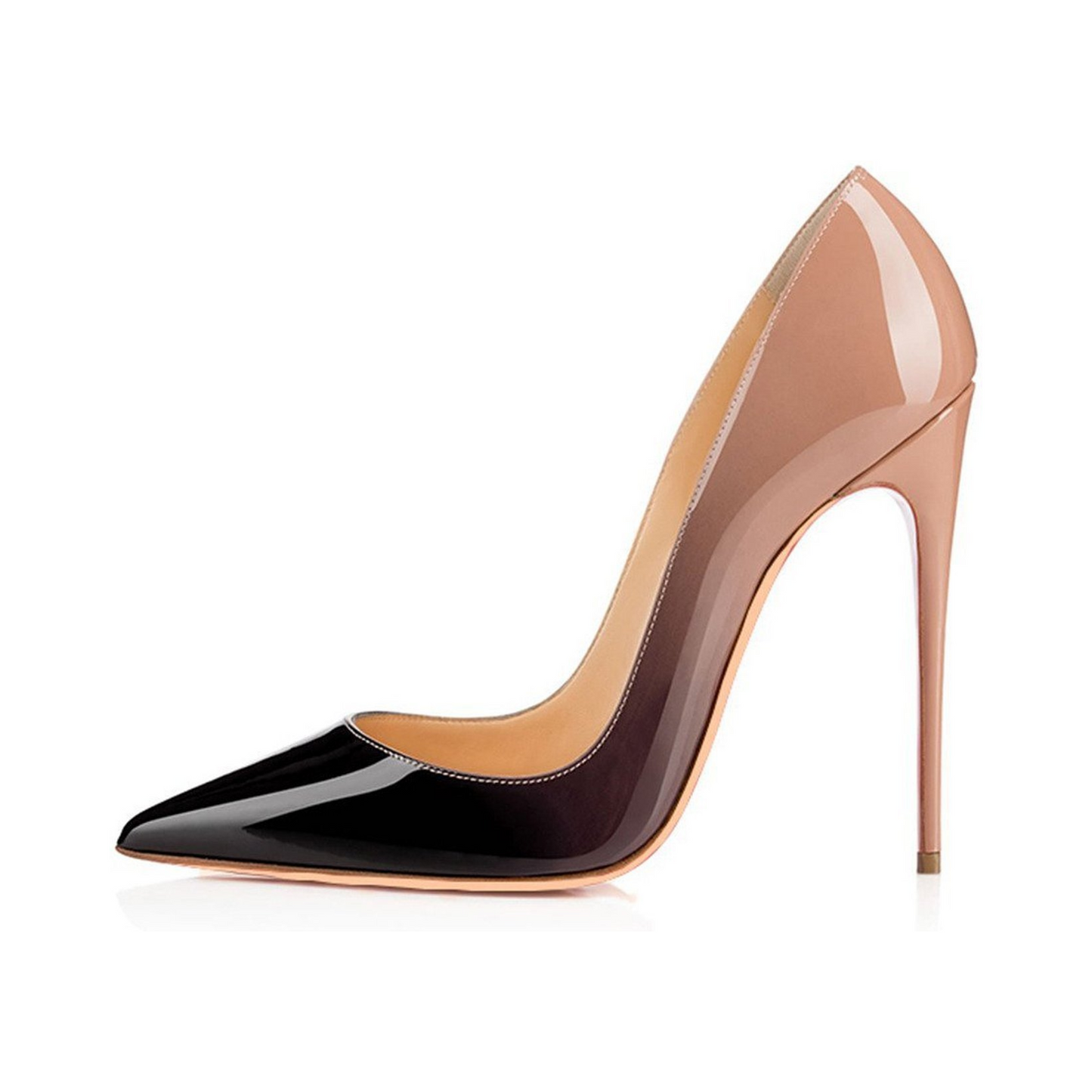 Gradient Faux Leather Pointed-Toe Shoes