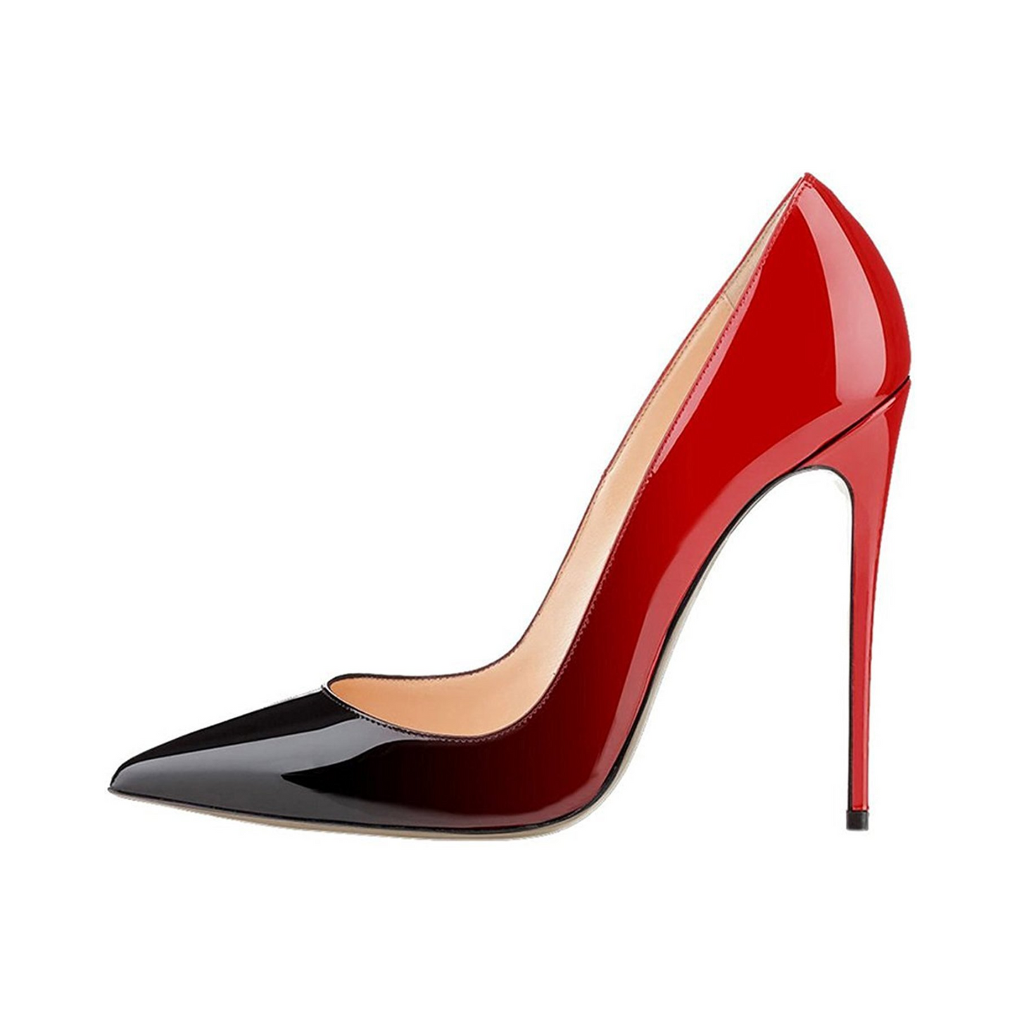 Gradient Faux Leather Pointed-Toe Shoes