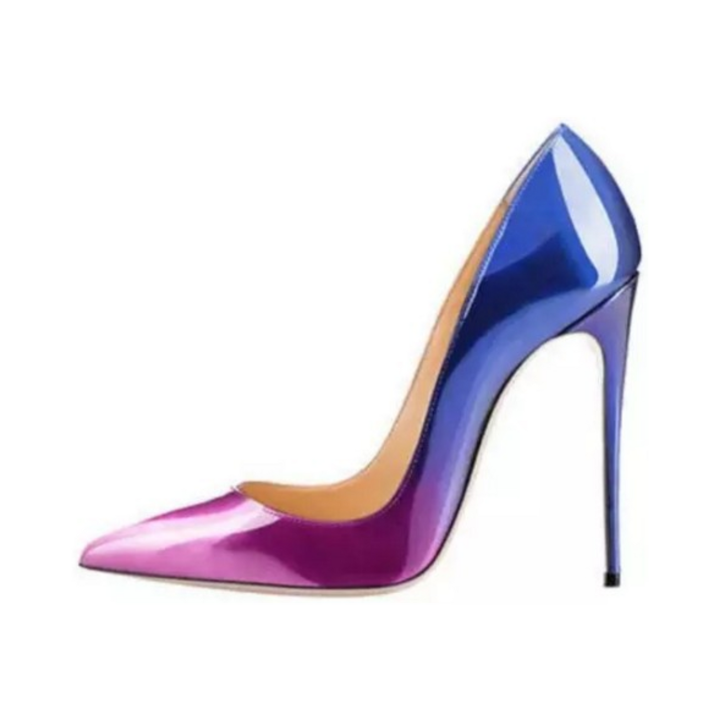 Gradient Faux Leather Pointed-Toe Shoes