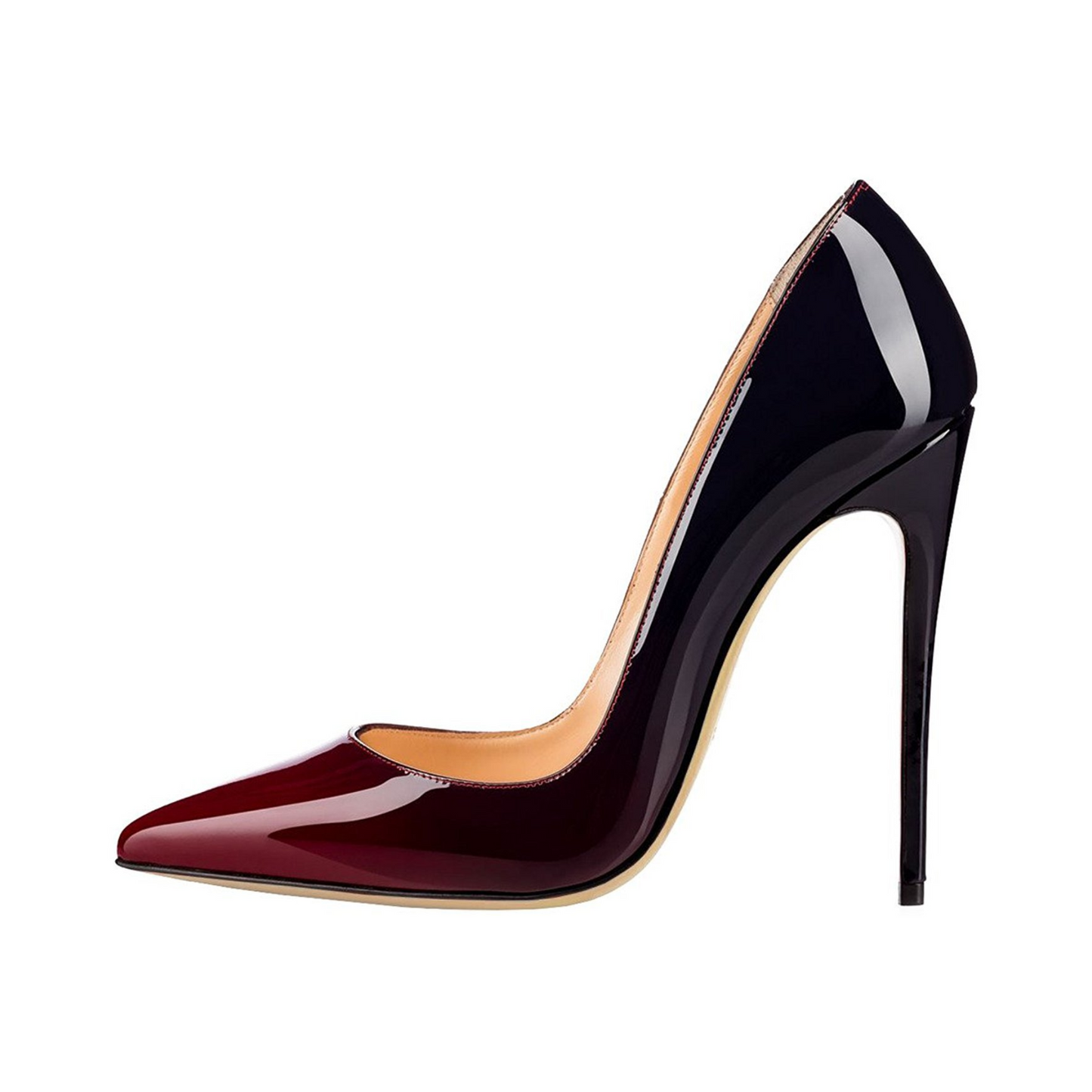 Gradient Faux Leather Pointed-Toe Shoes