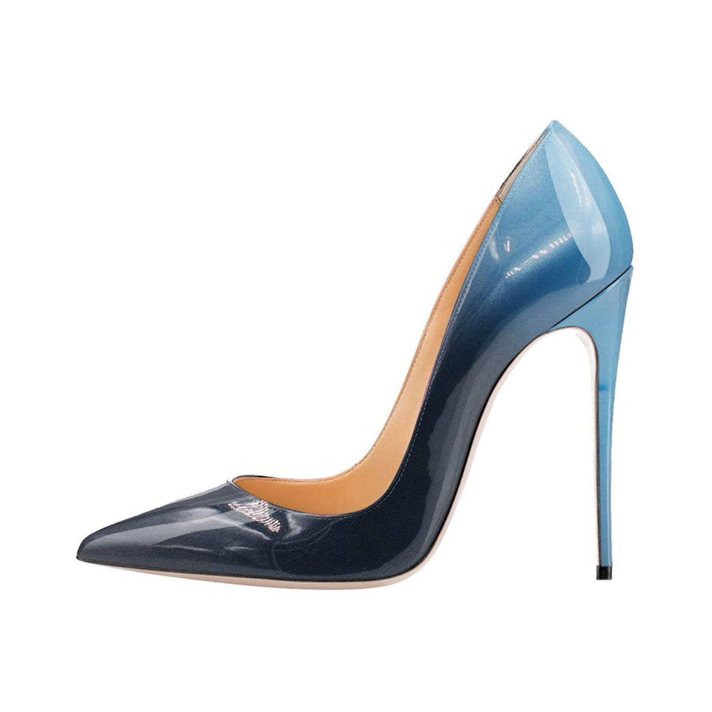 Gradient Faux Leather Pointed-Toe Shoes