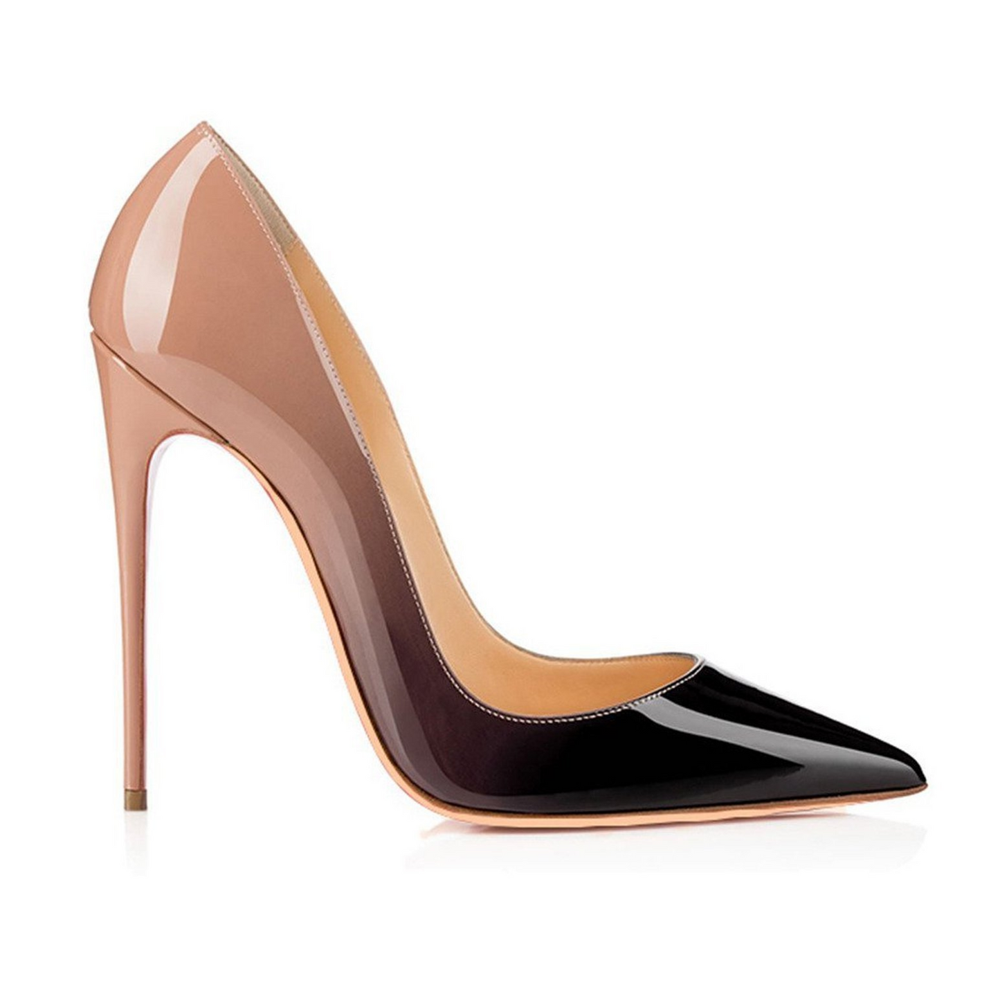 Gradient Faux Leather Pointed-Toe Shoes