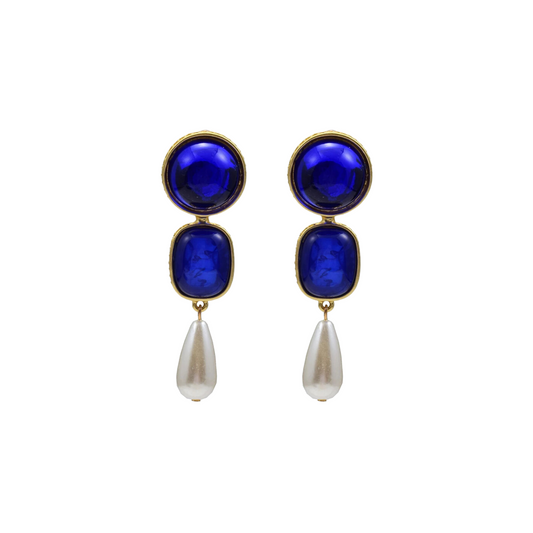 Colored Resin Faux Pearl Earrings