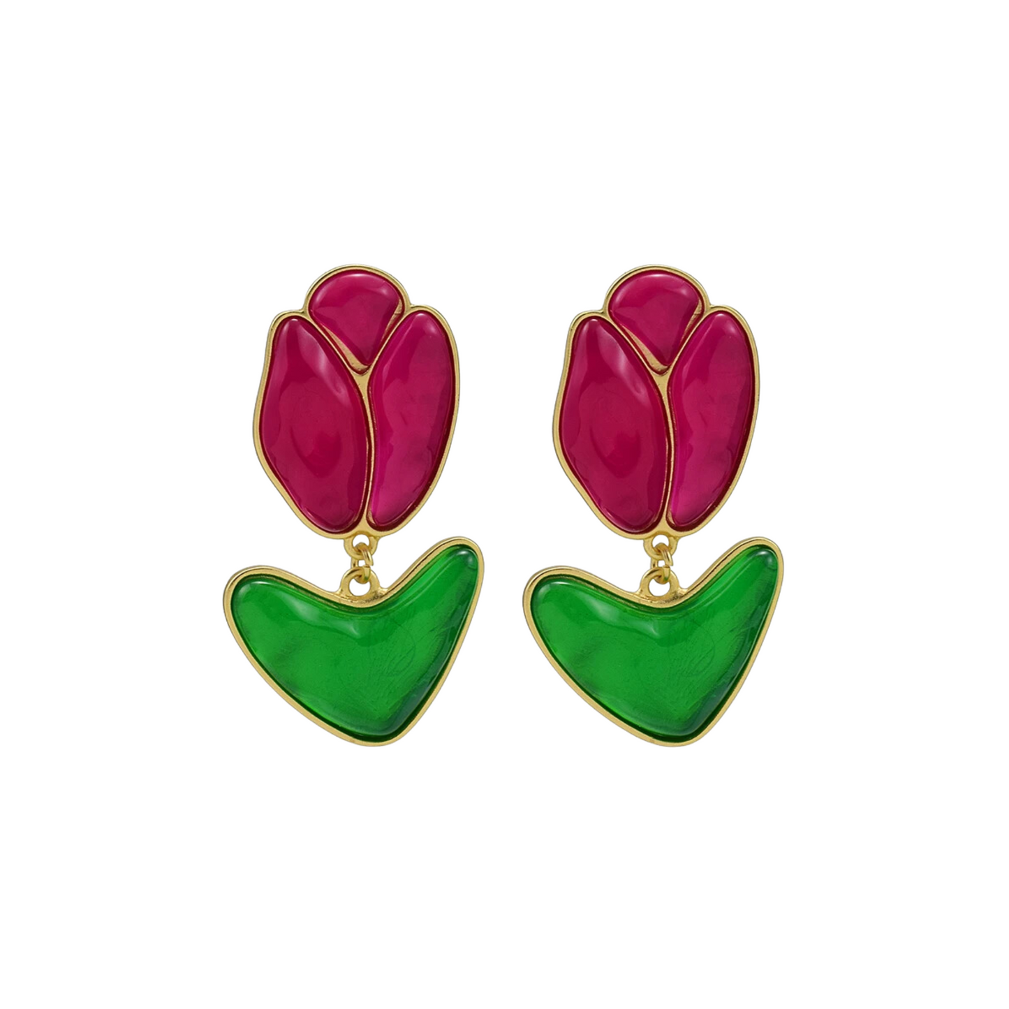 Tulips Resin Drop Earrings