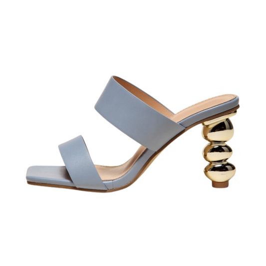 Metallic Bubble Heels Sandals