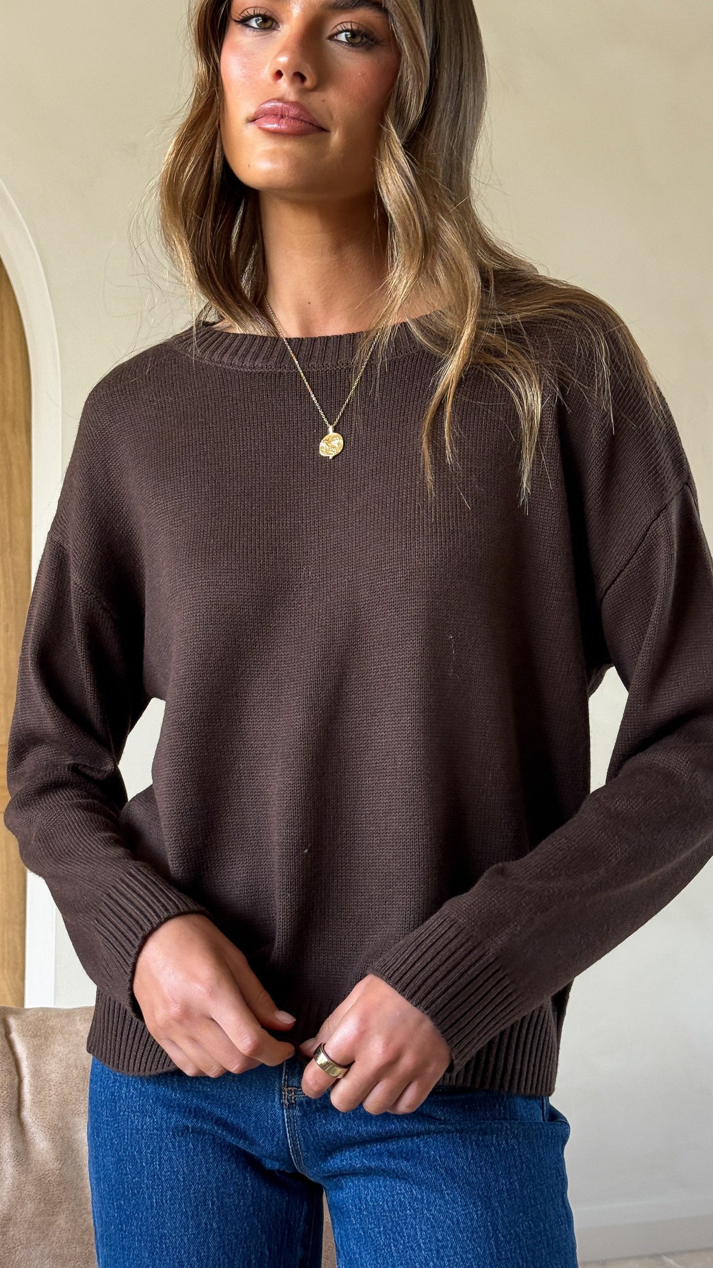 Victoria Long Sleeve Top - Chocolate