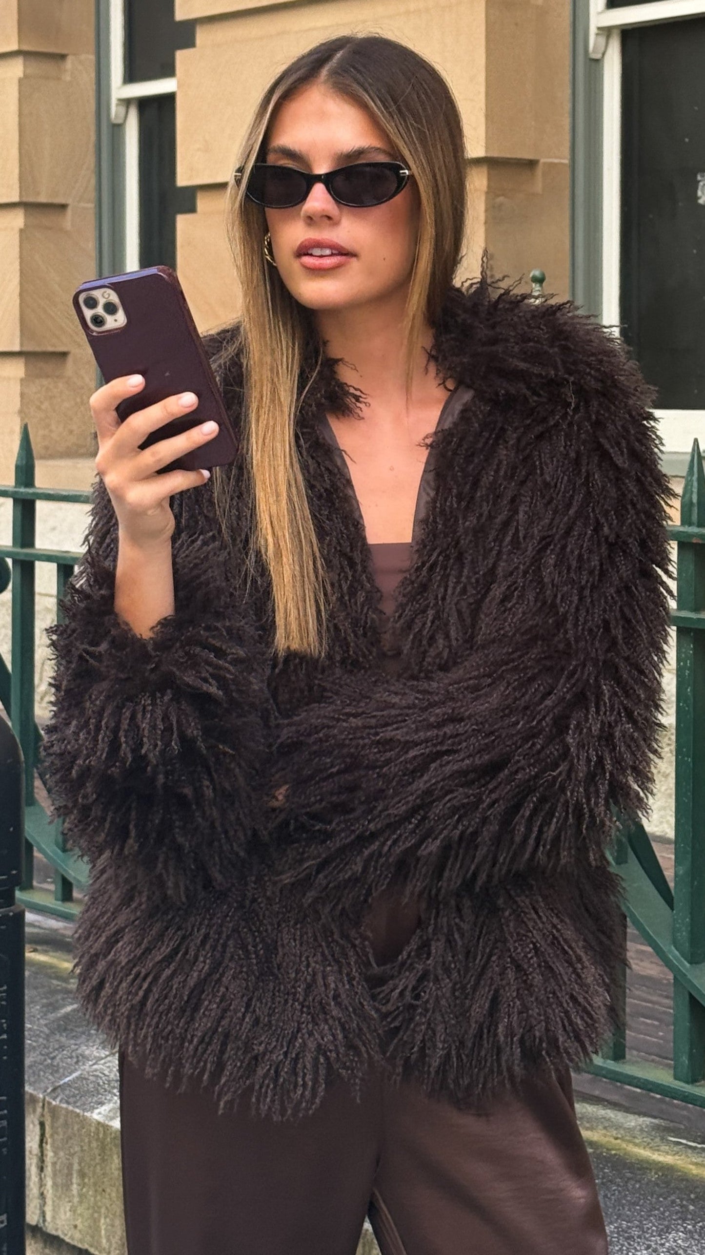 Chantelle Fur Jacket - Chocolate