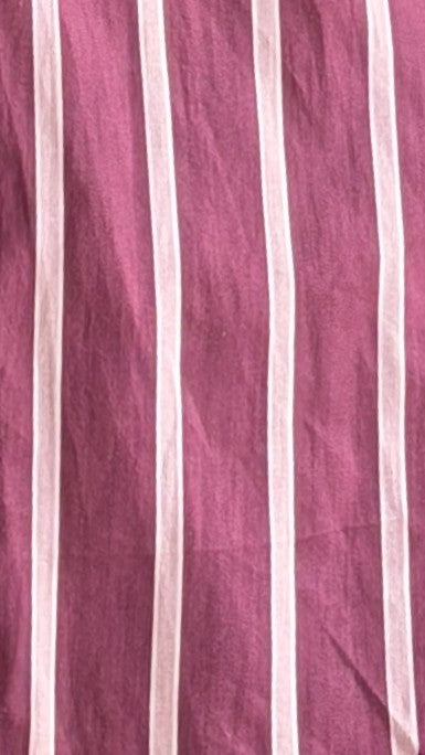 Nina Button Up Shirt - Merlot Stripe